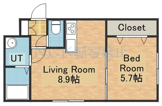 エフビル6(1LDK/2階)の間取り写真