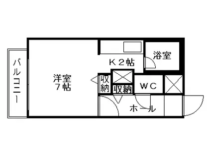 エンブレム札幌発寒2A棟(1K/4階)の間取り写真