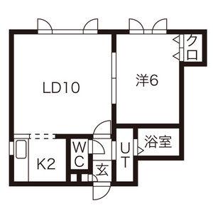 マリオット手稲(1LDK/3階)の間取り写真