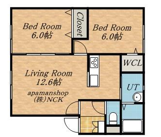 カーサノルテツリー(2LDK/2階)の間取り写真