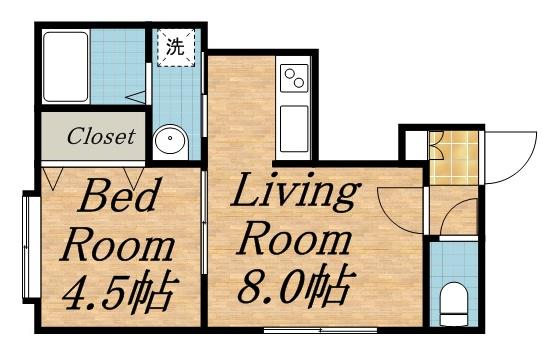 ファクター発寒(1DK/3階)の間取り写真