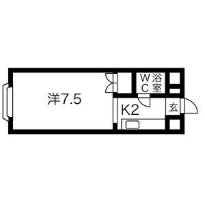 ハイデンスMM八軒(1K/4階)の間取り写真