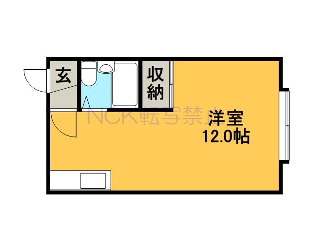 フレンドリーハウス(ワンルーム/2階)の間取り写真