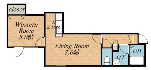ベラカーサ新発寒(1LDK/1階)の間取り写真