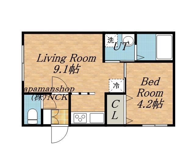 ポーザ宮の沢(1LDK/1階)の間取り写真