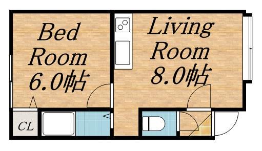 テイクファイブ(1DK/3階)の間取り写真