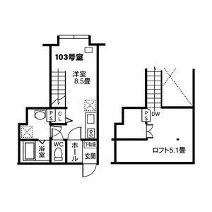 ハイデンス琴似(ワンルーム/2階)の間取り写真