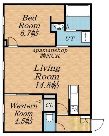 ラヴェーラ裏参道(2LDK/1階)の間取り写真