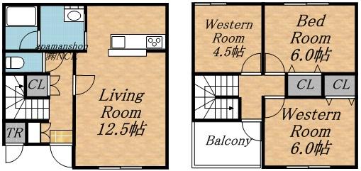 クラージュ平和Ⅱ(3LDK/1階)の間取り写真