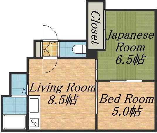 遠藤ハイツ(2DK/1階)の間取り写真
