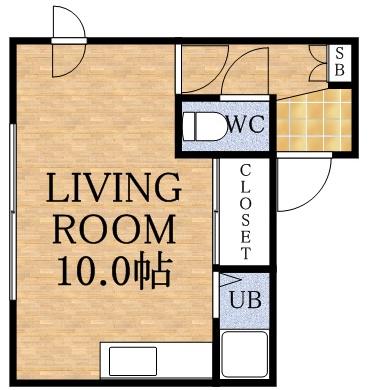 サンライズ(ワンルーム/2階)の間取り写真