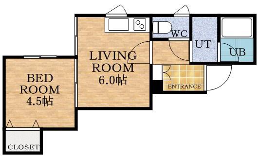 PLAZA IN M・K(1DK/2階)の間取り写真