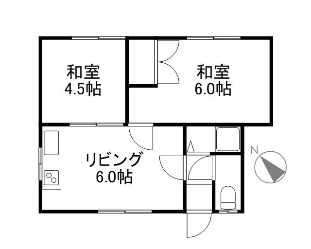 佐藤第一マンション(2LDK/2階)の間取り写真