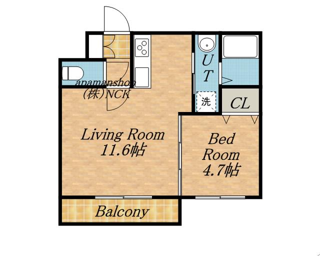 ミルスリール発寒(1LDK/4階)の間取り写真