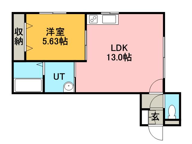 プレシャス西宮の沢(1LDK/2階)の間取り写真