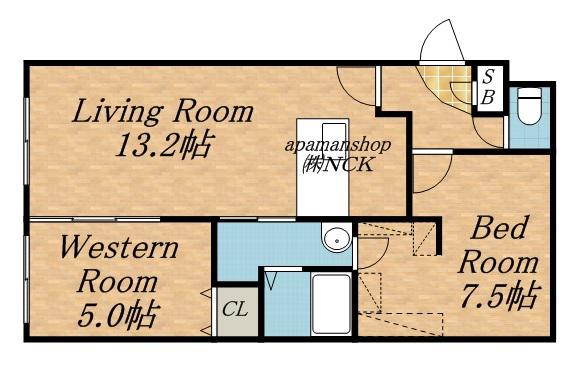レブニーズザ・レジデンス二十四軒セカンド(2LDK/4階)の間取り写真