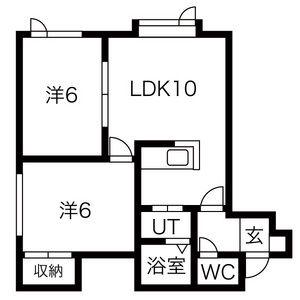 フラットK新川(2LDK/2階)の間取り写真