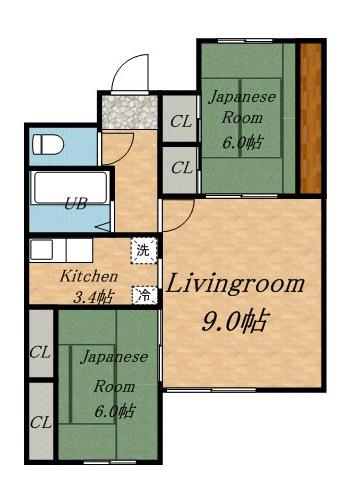 コーポひので(1DK/1階)の間取り写真
