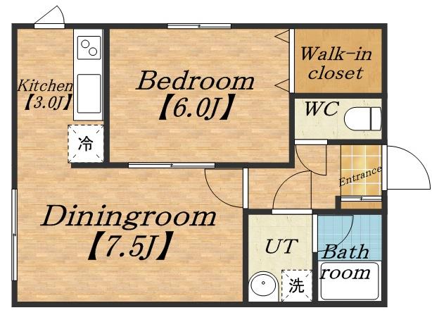 イルピーノ発寒(1LDK/2階)の間取り写真