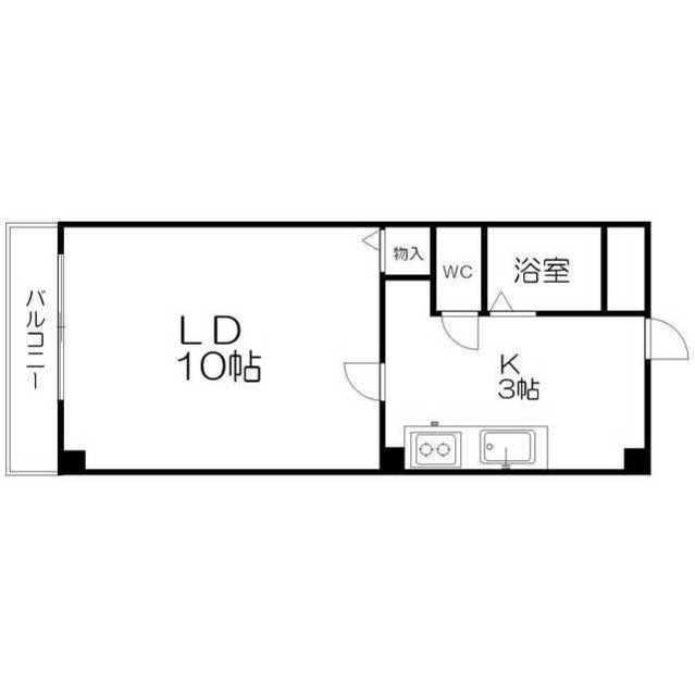 3R・S(1K/4階)の間取り写真