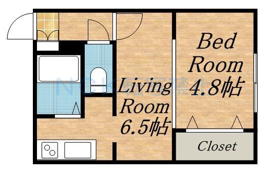LACELLE(1DK/4階)の間取り写真