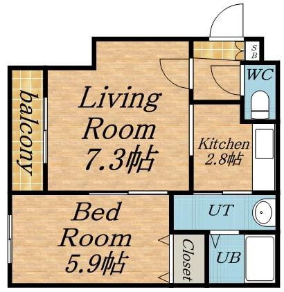 ヴィラ・コンフォート琴似(1LDK/4階)の間取り写真