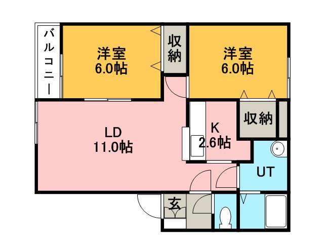 リバーシティ2(2LDK/2階)の間取り写真