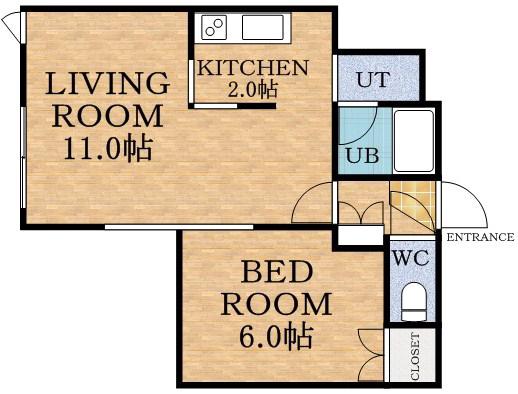 OMレジデンス山の手(1LDK/3階)の間取り写真
