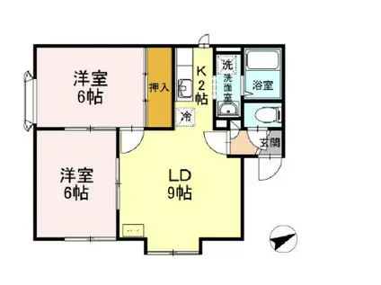 メイユール星野 ABC(2LDK/1階)の間取り写真