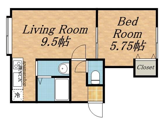 アーバンライフ発寒南(1LDK/2階)の間取り写真