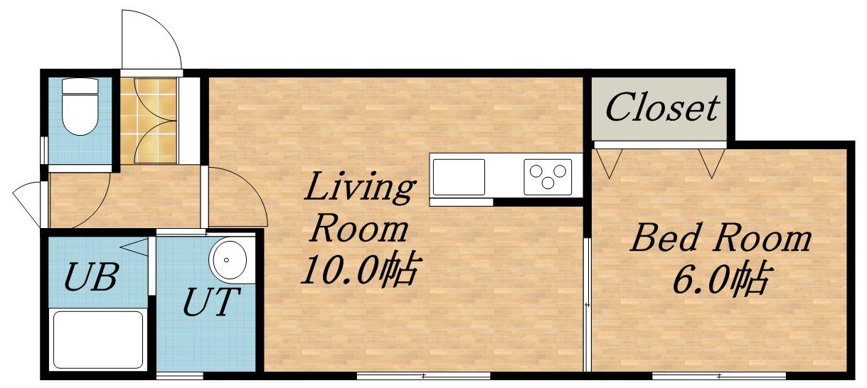 コンフォートエンジェルス(1LDK/2階)の間取り写真