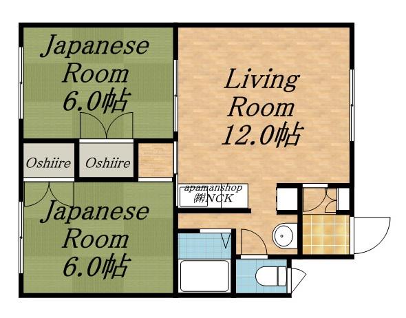 パレスコーポ(2LDK/1階)の間取り写真