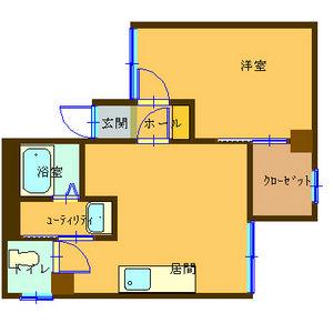シャトー32(1LDK/2階)の間取り写真