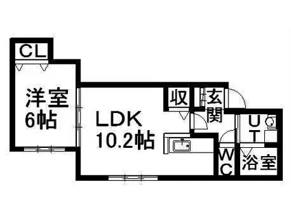 ピカデリー(1LDK/3階)の間取り写真