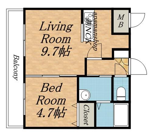 ブランシャール琴似(1LDK/4階)の間取り写真