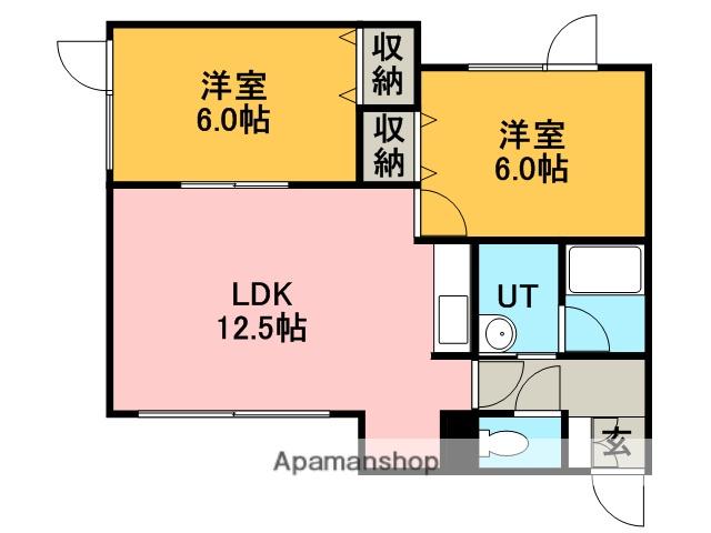 プルメリア43(2LDK/2階)の間取り写真