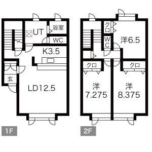 メゾネットニューリバーＩ(3LDK)の間取り写真