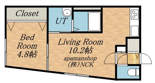 BASE TEYNE(1LDK/5階)の間取り写真