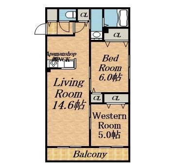 ベラポート発寒(2LDK/3階)の間取り写真