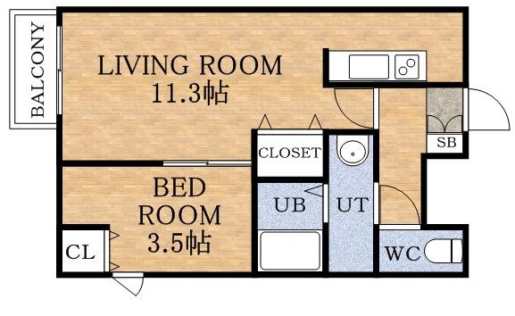コリーナフォレスタ(1LDK/2階)の間取り写真