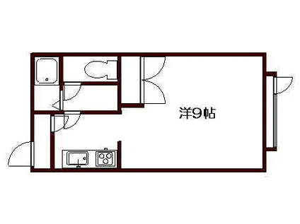 ロイヤルセブンA(ワンルーム/2階)の間取り写真