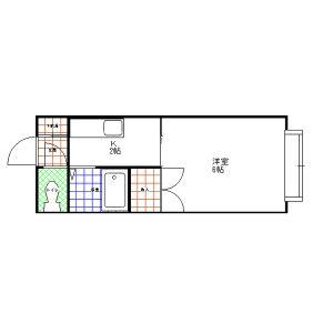 パステル八軒A(1K/1階)の間取り写真