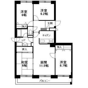 エスセーナ宮の丘公園(4LDK/9階)の間取り写真