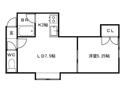 プラタナスハイム(1LDK/3階)の間取り写真