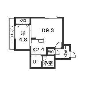 ガーデンテラス(1LDK/2階)の間取り写真