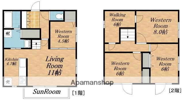 札幌市東西線 宮の沢駅 徒歩30分 2階建 築11年(5LDK)の間取り写真