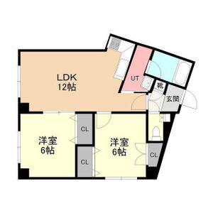 恒志堂手稲ビルⅡ(2LDK/3階)の間取り写真