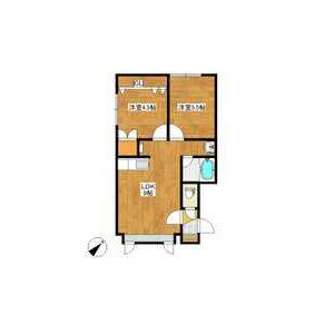 ジョイフル西町(2LDK/3階)の間取り写真