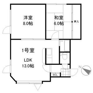 手稲ビューハイツ(2LDK/1階)の間取り写真