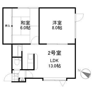 手稲ビューハイツ(2LDK/2階)の間取り写真